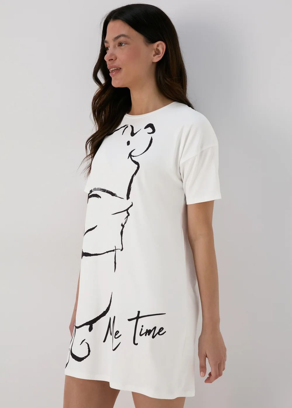Winnie The Pooh White Nightie Dress - Extra small Image 1