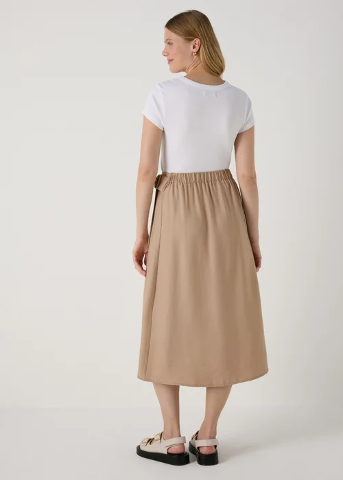 Stone Buckle Tie Midi Wrap Skirt - 8 Image 2