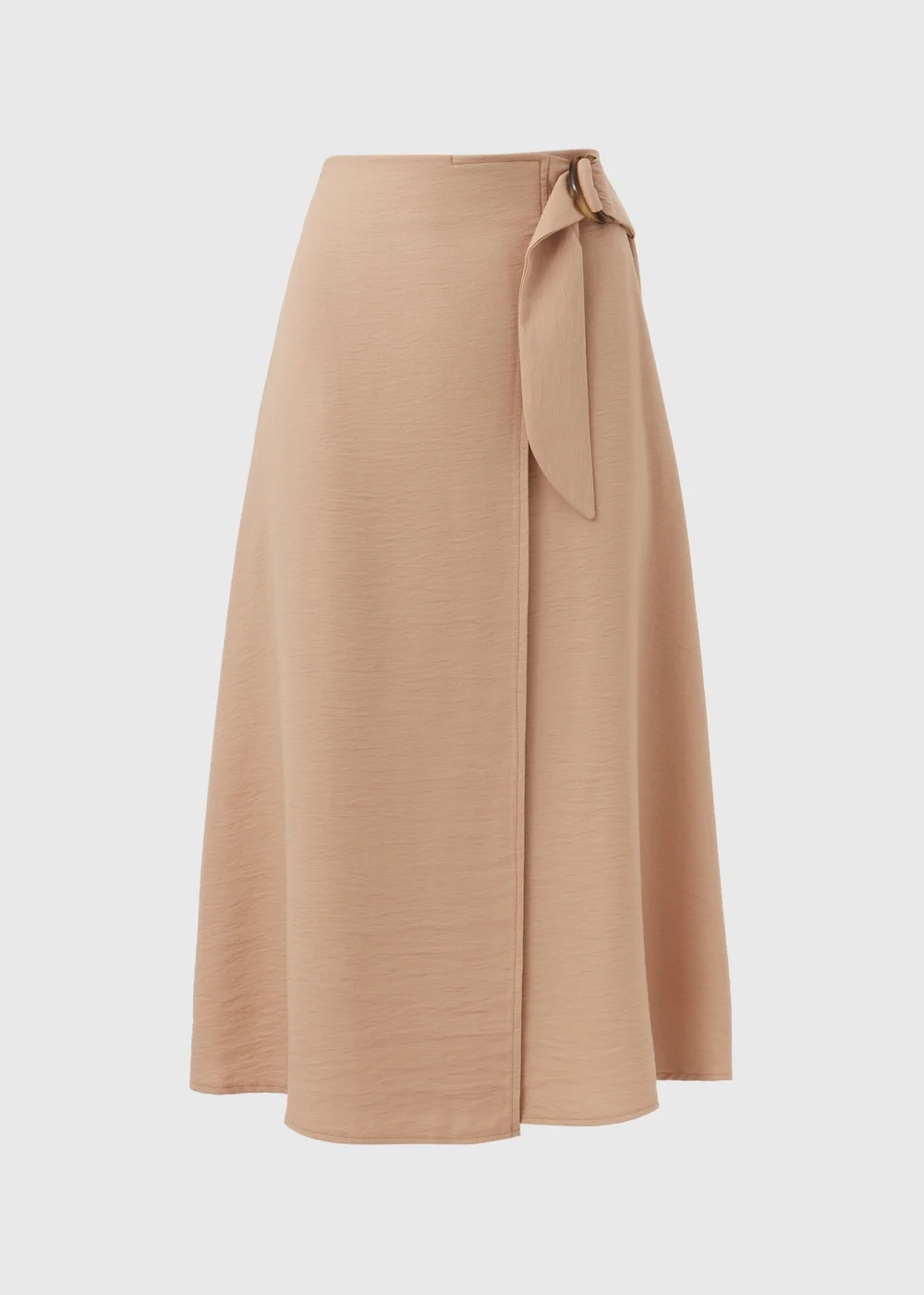 Stone Buckle Tie Midi Wrap Skirt - 8 Image 5