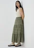 Green Printed Tiered Maxi Skirt - Size 8 Image 4