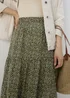 Green Printed Tiered Maxi Skirt - Size 8 Image 3