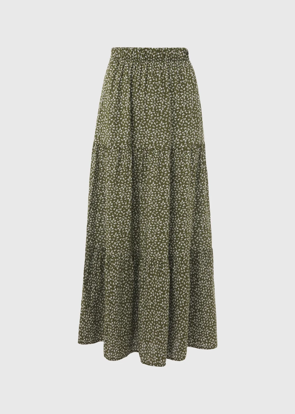 Green Printed Tiered Maxi Skirt - Size 8 Image 5