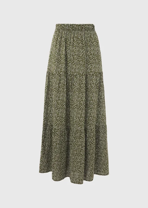 Green Printed Tiered Maxi Skirt - Size 8 Image 5