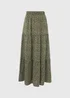 Green Printed Tiered Maxi Skirt - Size 8 Image 5