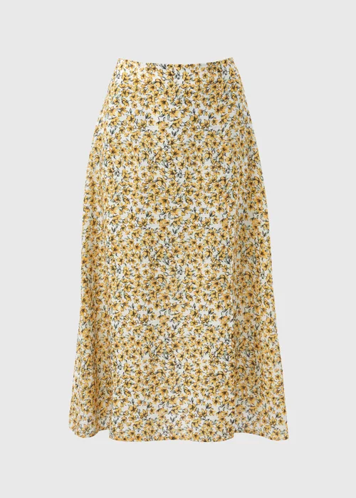 Yellow Floral Midi Skirt - 8 Image 5