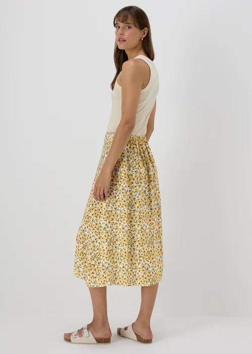 Yellow Floral Midi Skirt - 8 Image 2