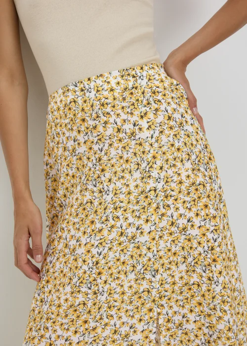 Yellow Floral Midi Skirt - 8 Image 3