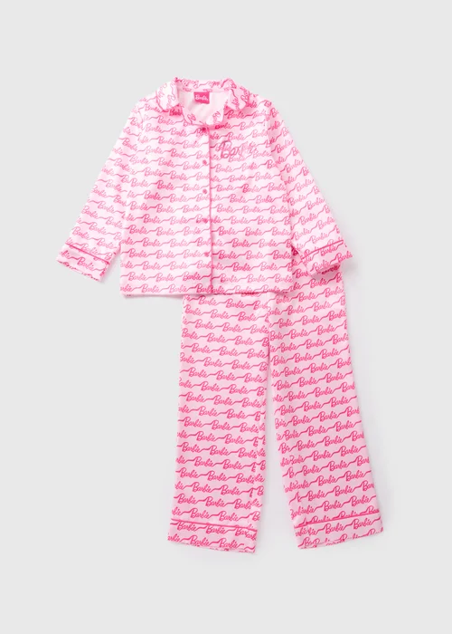 Barbie Pink Satin Pyjama Set (Younger 4-12yrs) - Age 4 Years Image 1
