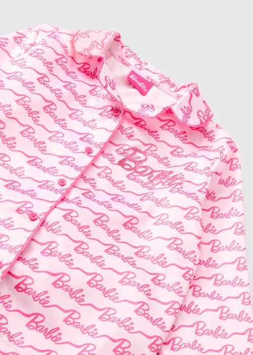 Barbie Pink Satin Pyjama Set (Younger 4-12yrs) - Age 4 Years Image 2