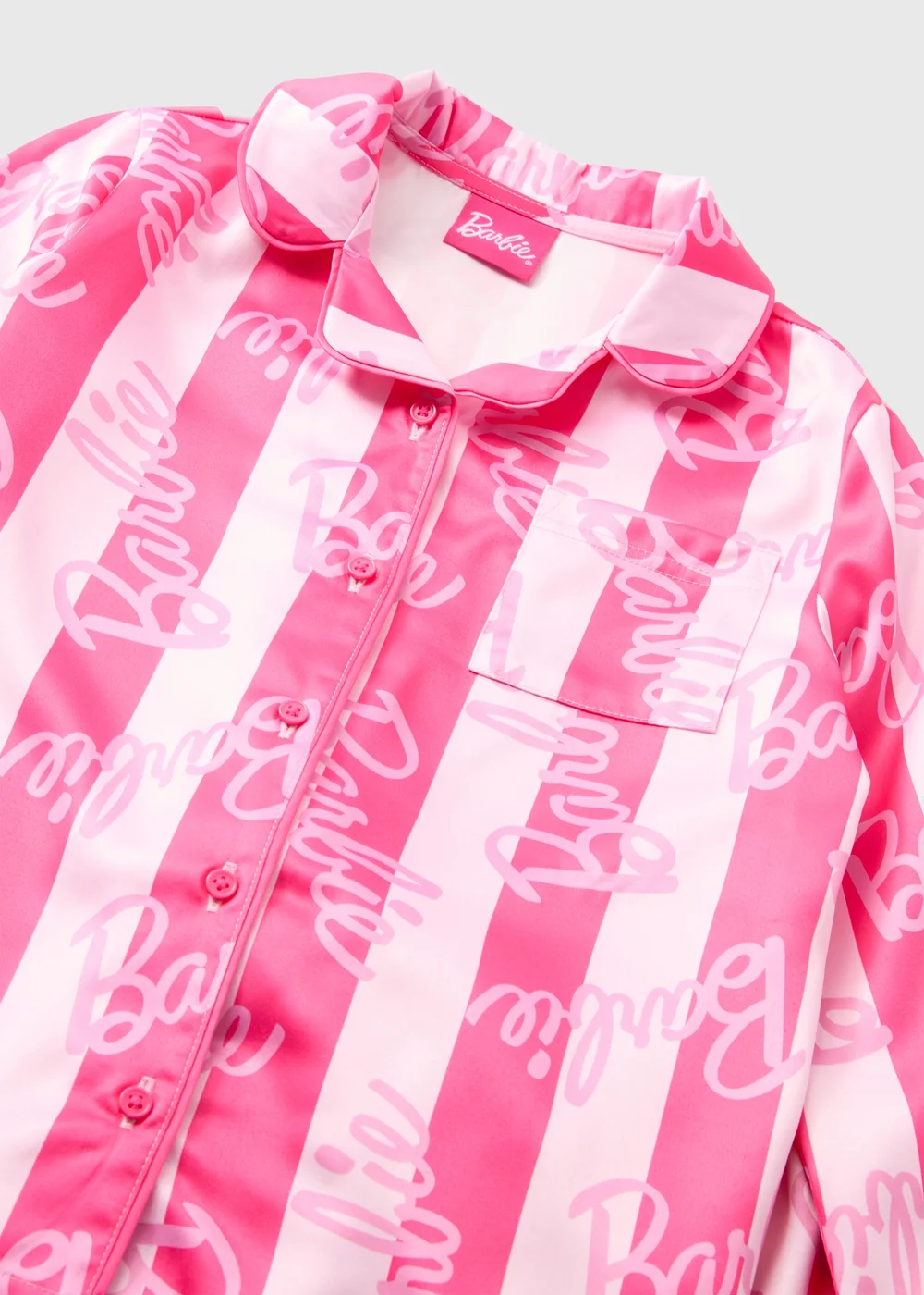Barbie Girls Pink Satin Pyjama Set (Younger 4-12yrs) - Age 3 Years Image 2