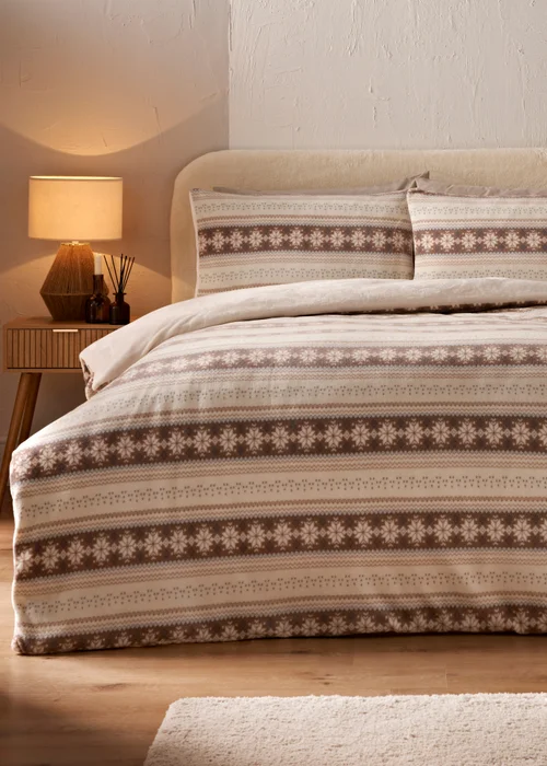 Natural Fairisle Duvet Set - Single Image 1