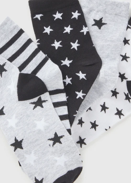 5 Pack Girls Multicolour Star Socks (Younger 6-Older 6.5) - Sizes 6 - 8.5 Image 2