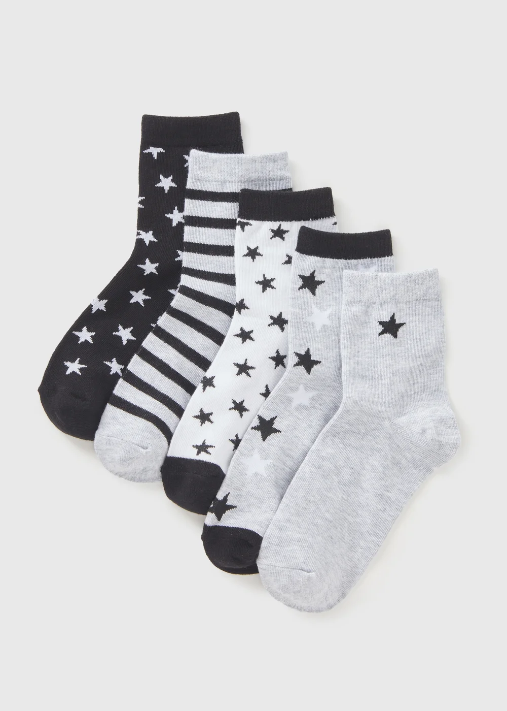 5 Pack Girls Multicolour Star Socks (Younger 6-Older 6.5) - Sizes 6 - 8.5 Image 1