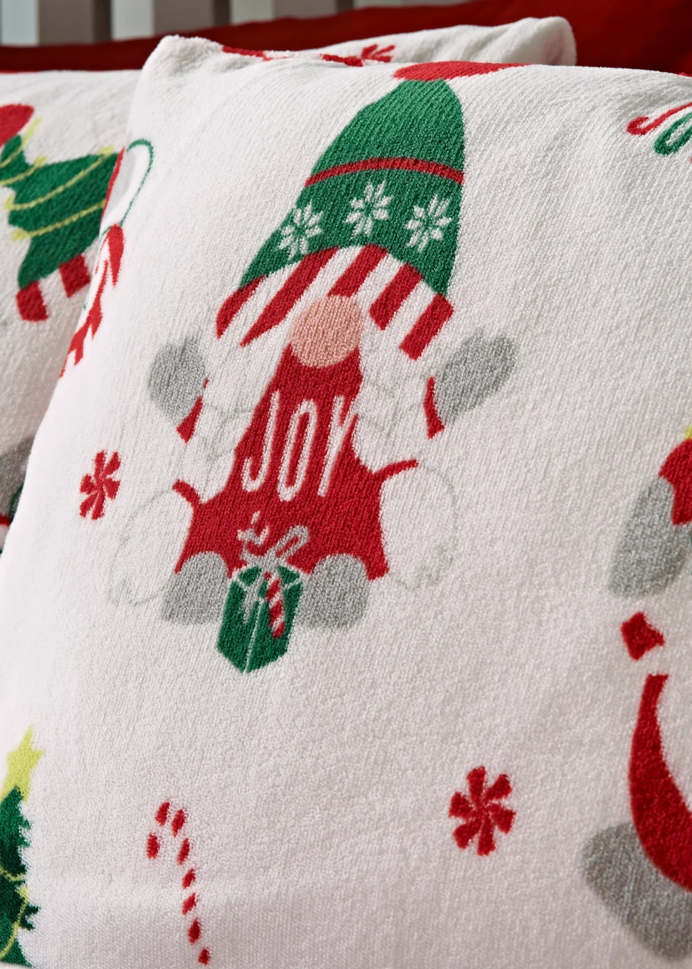 Joyful White Gonk Fleece Duvet Set - Single Image 2