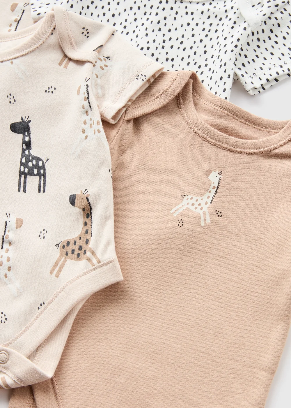 5 Pack Baby Beige Giraffe Bodysuits (Newborn-23mths) - 0-3 months Image 2
