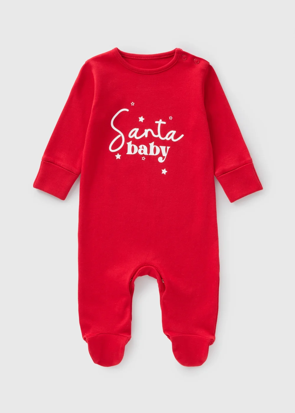 Baby Red Santa Sleepsuit (Newborn-18mths) - Age 0 - 3 Months Image 1
