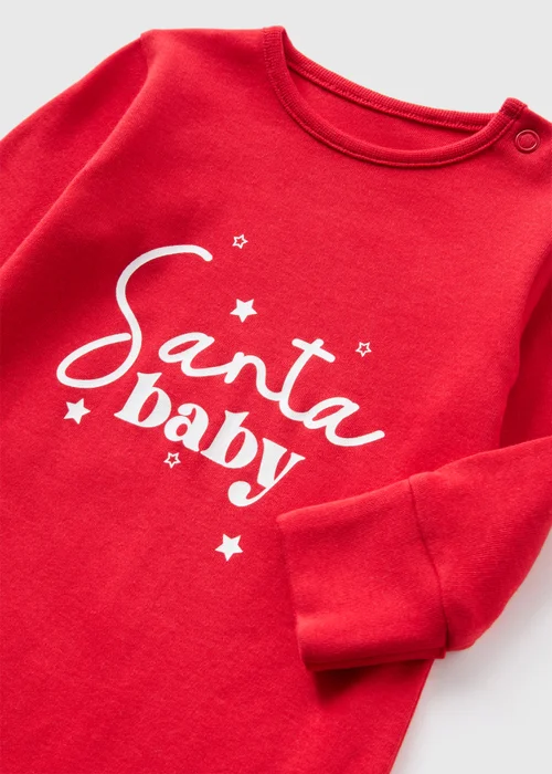 Baby Red Santa Sleepsuit (Newborn-18mths) - Age 0 - 3 Months Image 2