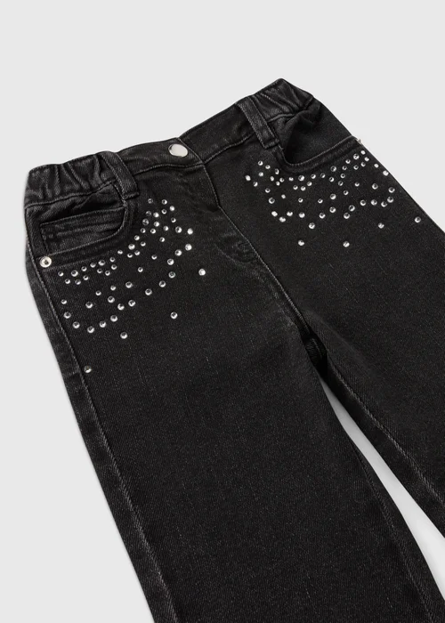 Girls Black Embellished Jeans (1-7yrs) - 1 half year to 2 Image 2