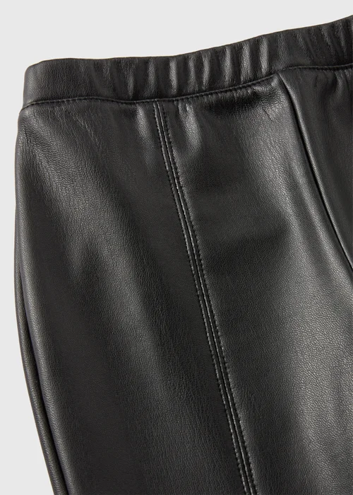 Girls Black PU Leather Leggings (1-7yrs) - 1 to 1 half years Image 2