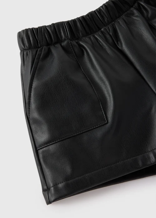 Girls Black Leather Look Short & Tights (1-7yrs) - 1 half year to 2 Image 2