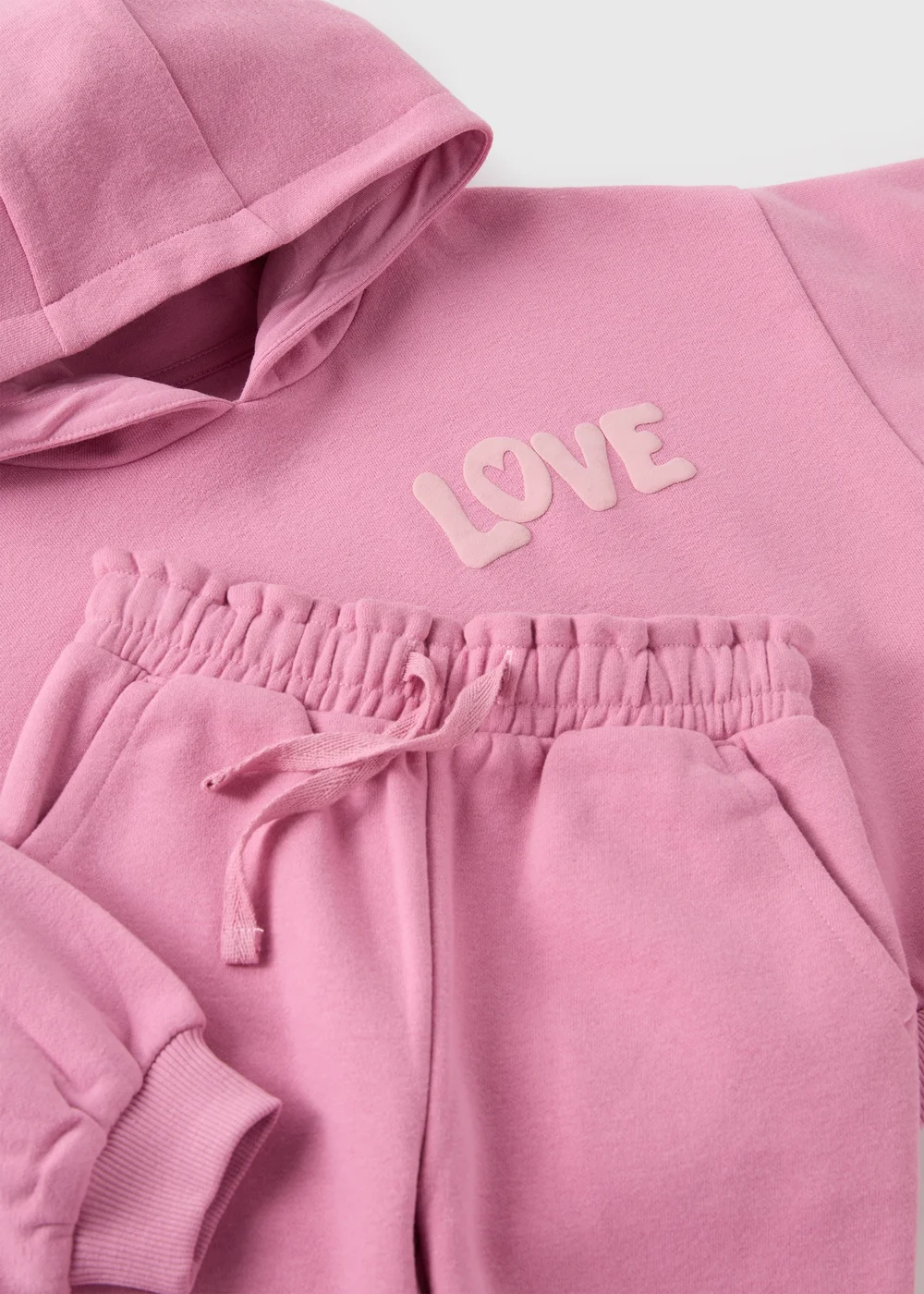 Girls Pink Love Hoodie & Jogging Bottoms Set (1-7yrs) - 1 half year to 2 Image 2