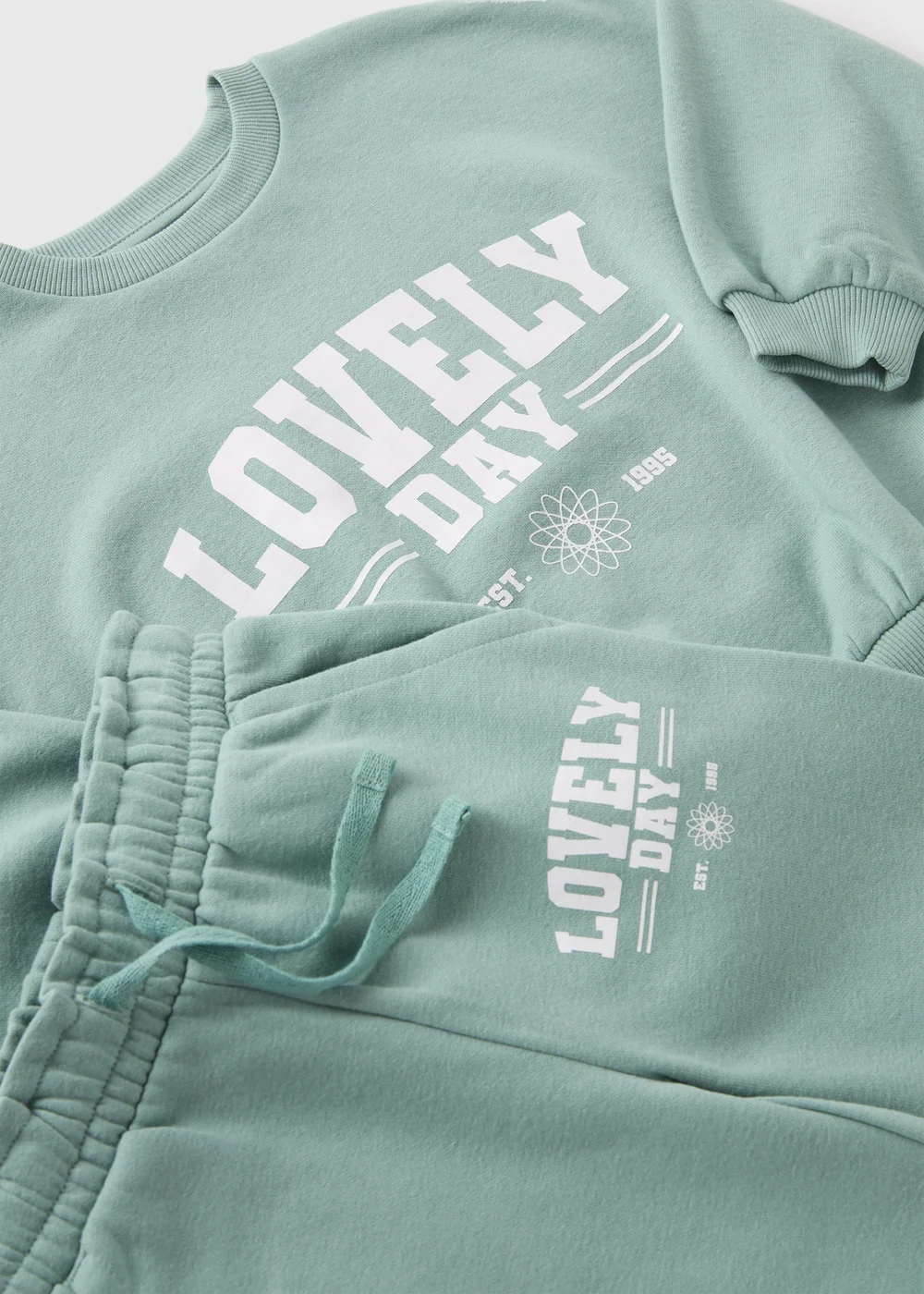 Girls Green Lovely Day Sweatshirt & Jogging Bottoms (1-7yrs) - 1 half year to 2 Image 2