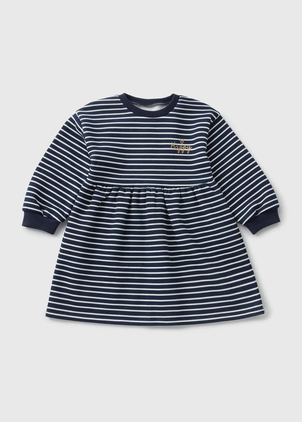 Girls Navy Stripe Sweater Dress (1-7yrs) - Age 2 - 3 Years Image 1