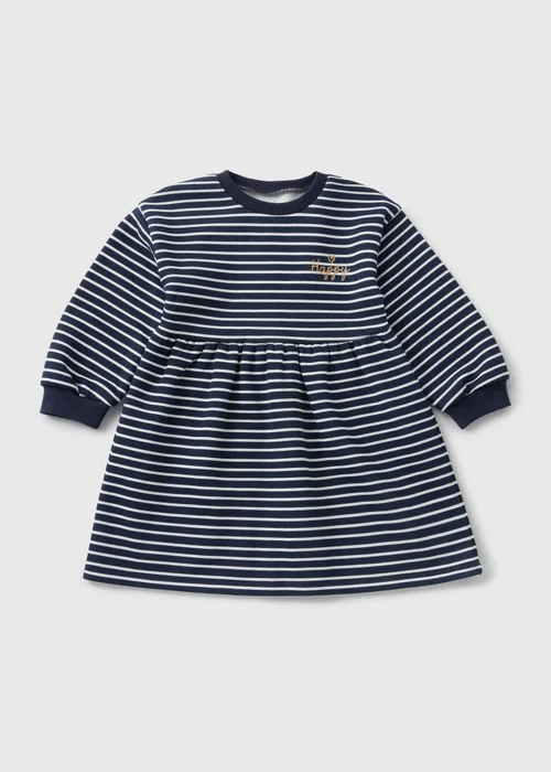 Girls Navy Stripe Sweater Dress (1-7yrs) - Age 2 - 3 Years Image 1