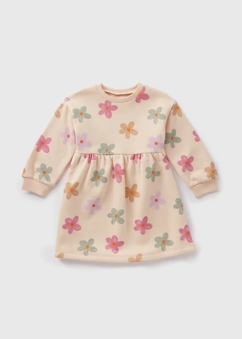Girls Beige Floral Dress (1-7yrs) - 1 half year to 2 Image 1