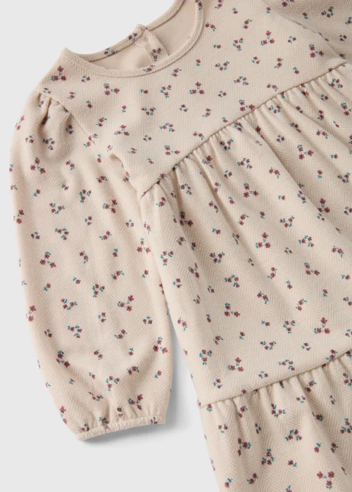 Girls Cream Floral Printed Dress (1-7yrs) - 1 to 1 half years Image 2