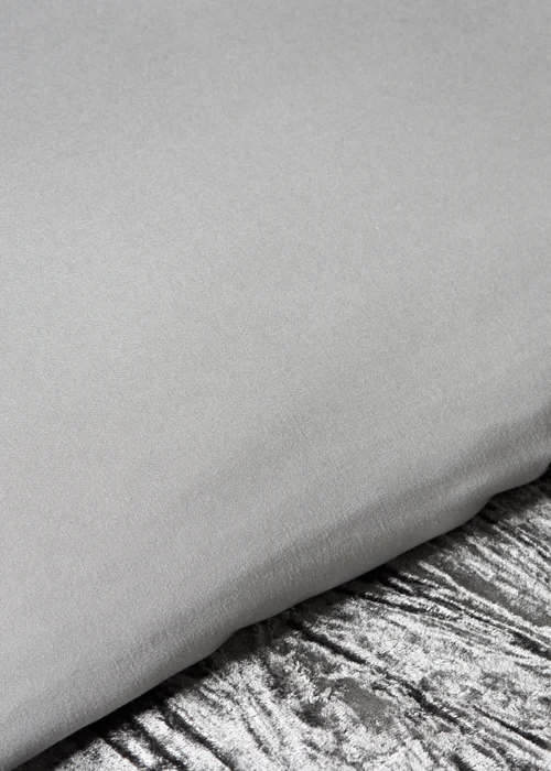 Grey Crinkle Velvet Duvet Set - Double Image 3