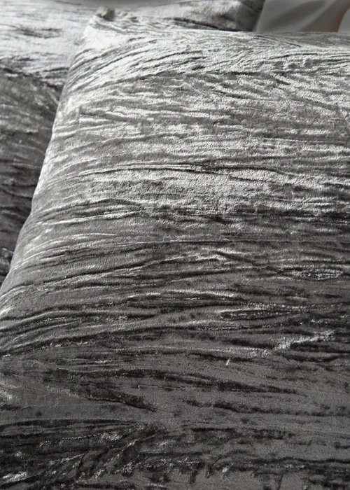 Grey Crinkle Velvet Duvet Set - Double Image 2