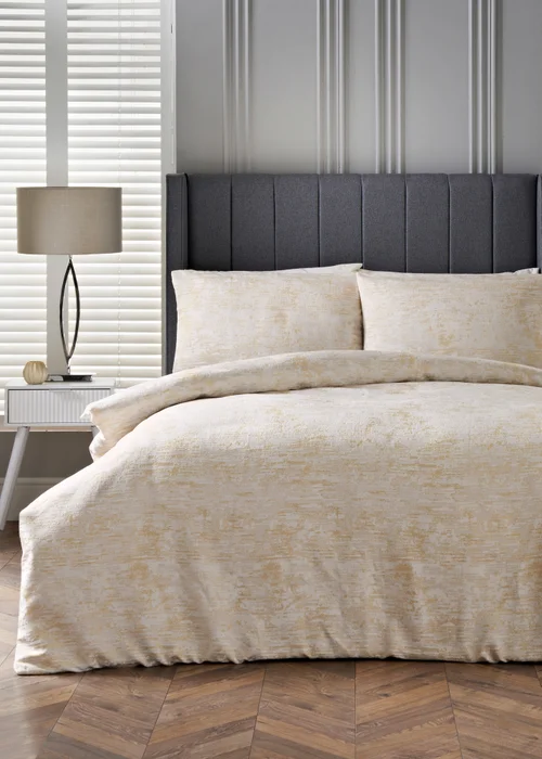 Ivory Jacquard Metallic Duvet Set - Double Image 1