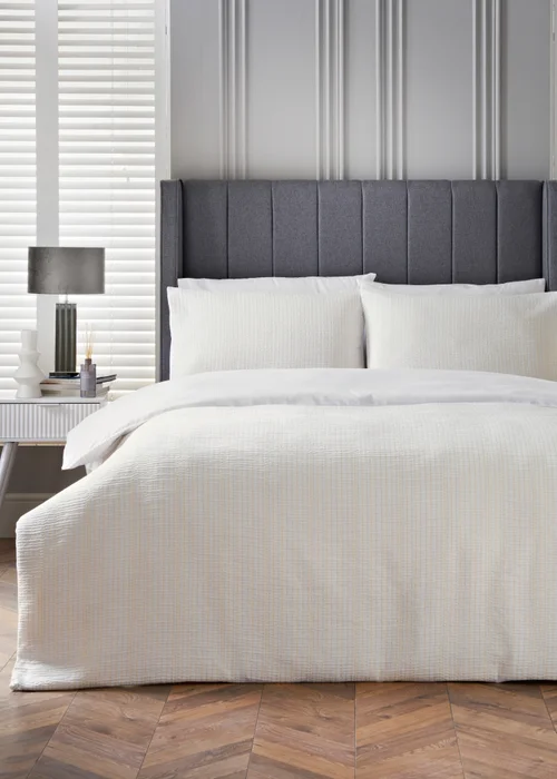 White Metallic Duvet Set - Double Image 1