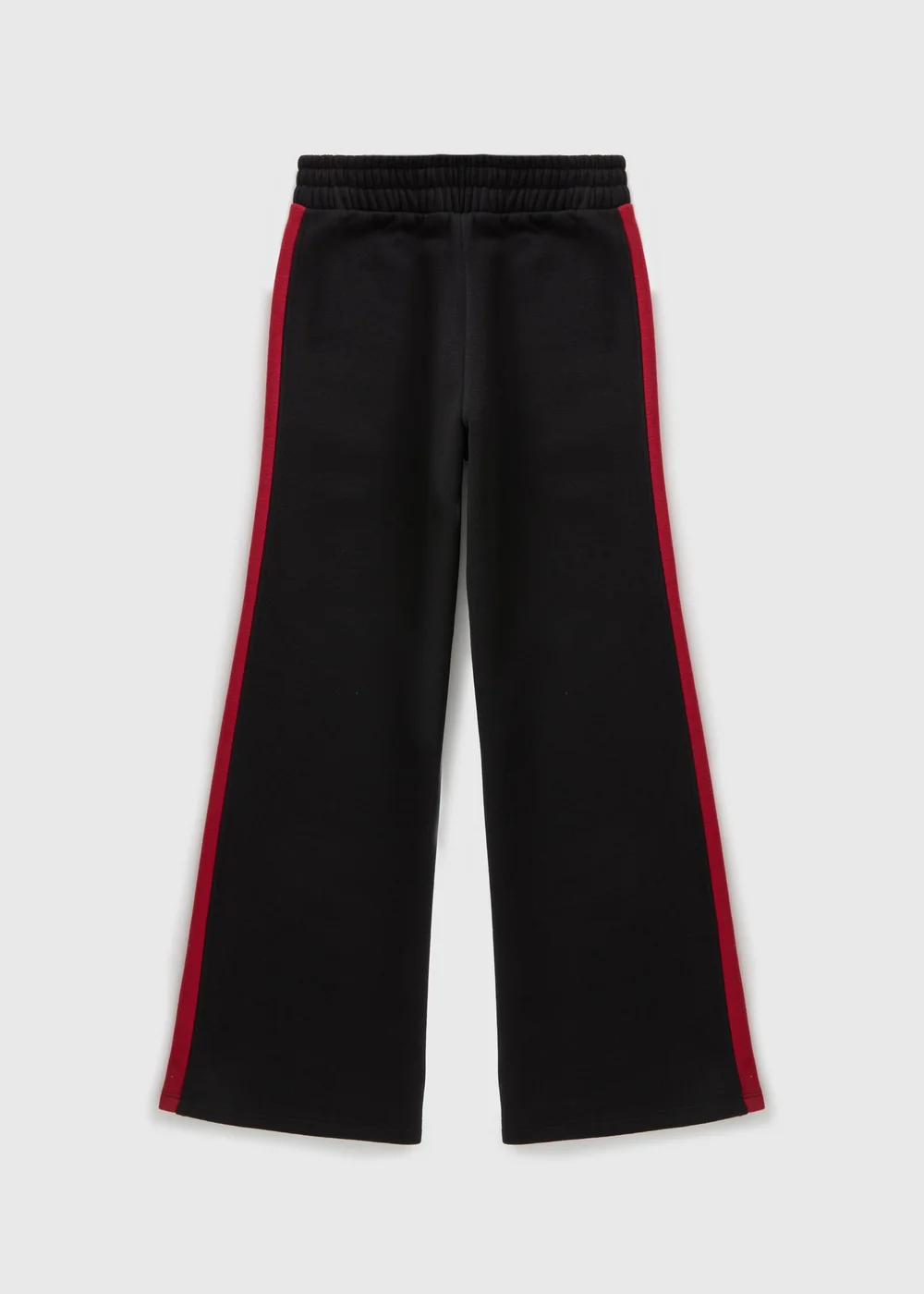 Girls Black Side Stripe Wide Leg Jogging Bottoms (7-15yrs) - Age 7 Years Image 1