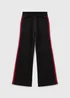Girls Black Side Stripe Wide Leg Jogging Bottoms (7-15yrs) - Age 7 Years Image 1