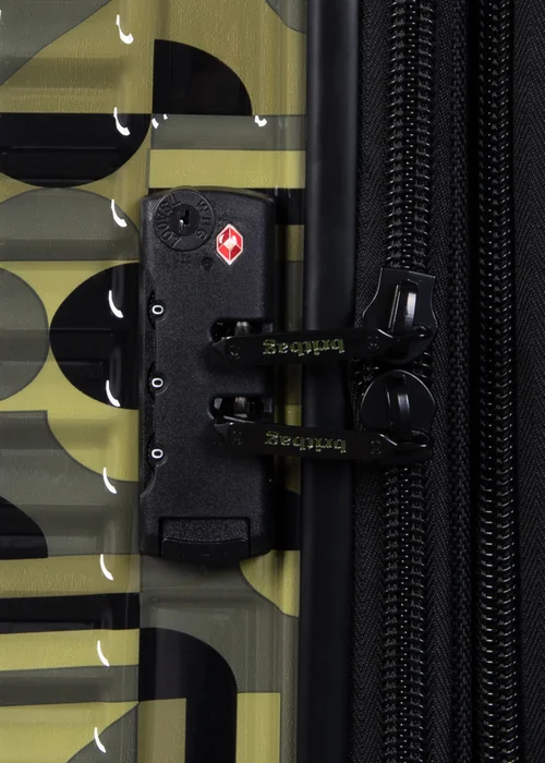 BritBag Annamite Moss Black/Green Geo Print Medium Suitcase with TSA Lock - Cabin Image 3