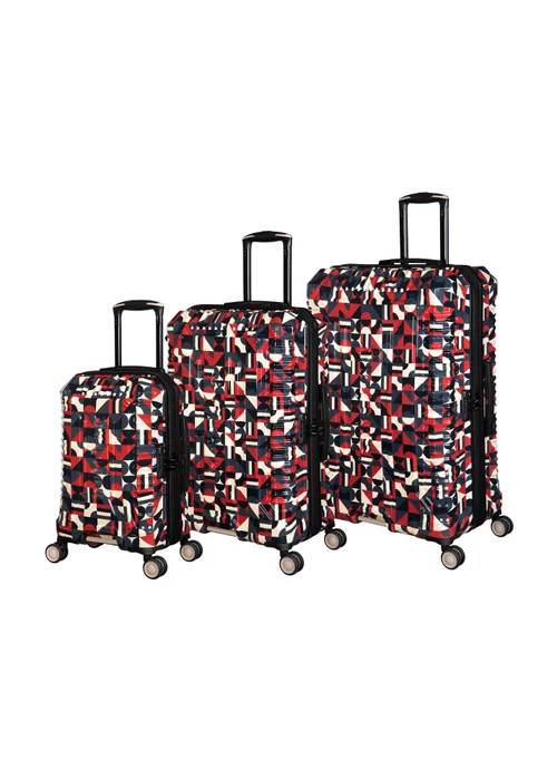 BritBag Annamite Skin Black/Red Geo Print Cabin Suitcase with TSA Lock - Cabin Image 1