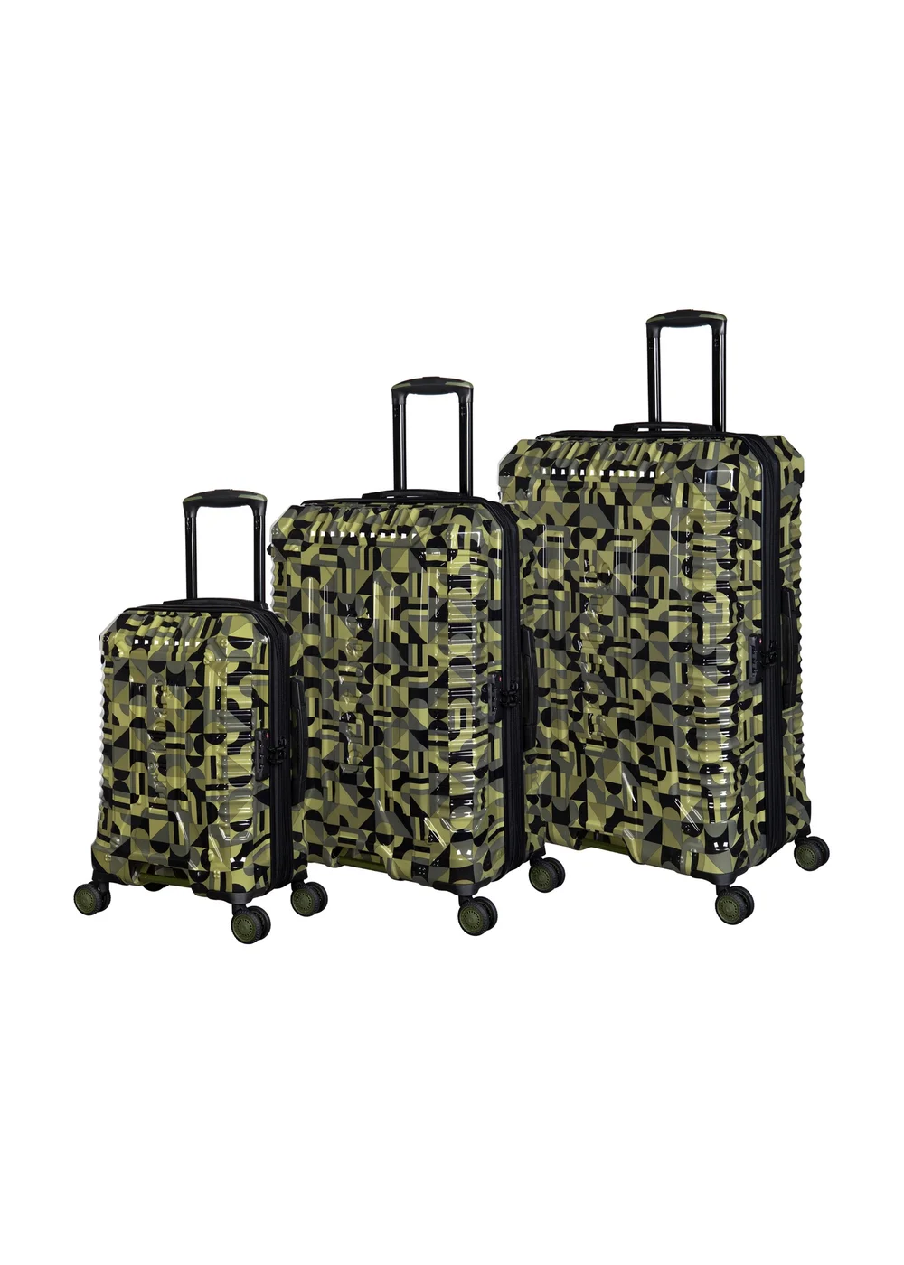 BritBag Annamite Moss Black/Green Geo Print Large Suitcase with TSA Lock - Large Image 1