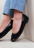 Where's That From Black Patent Truth Kids Ballerina Flats - Size 13 Image 2