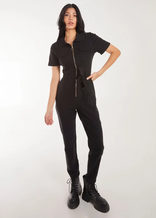 Pink Vanilla Black Zip Front Boilersuit - 6 Image 4