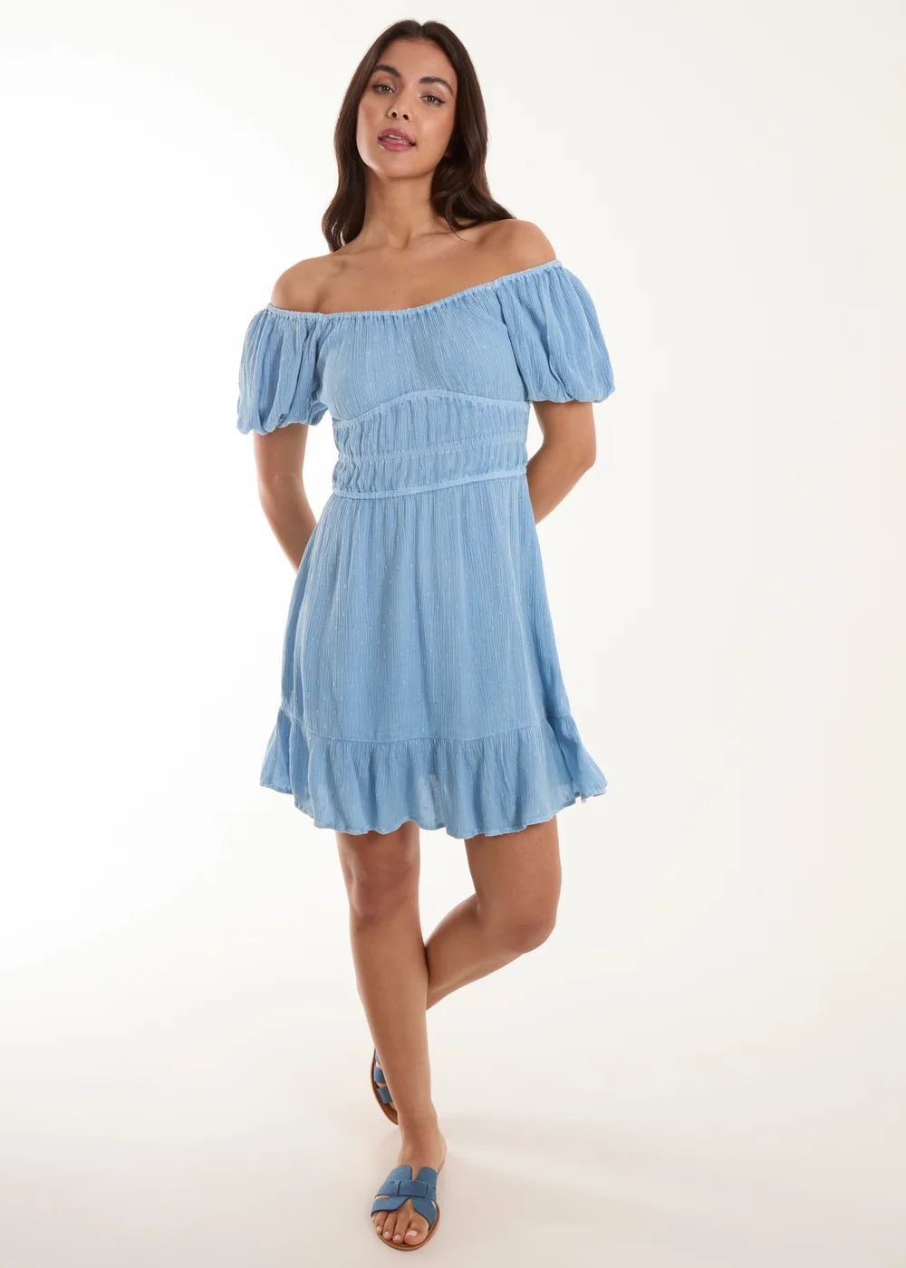 Blue Vanilla Blue Puff Ball Mini Dress - 8 Image 4
