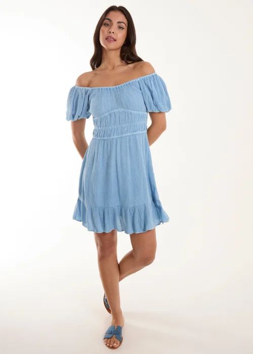 Blue Vanilla Blue Puff Ball Mini Dress - 8 Image 4
