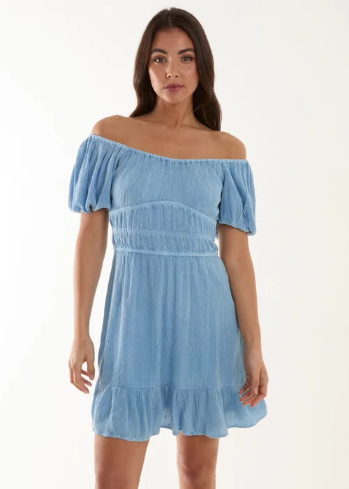 Blue Vanilla Blue Puff Ball Mini Dress - 8 Image 1