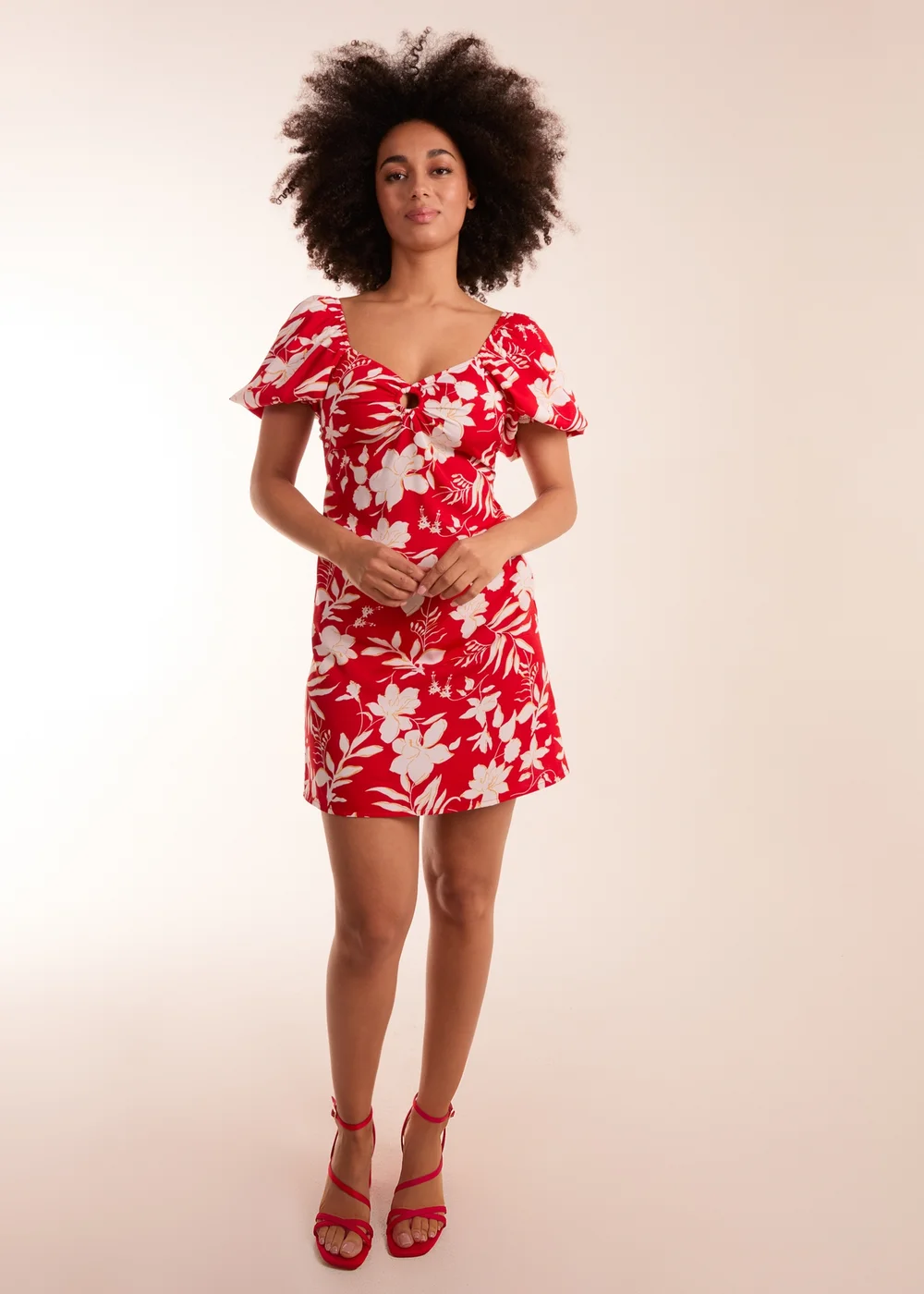 Blue Vanilla Red Ring Detail Mini Dress - 8 Image 4