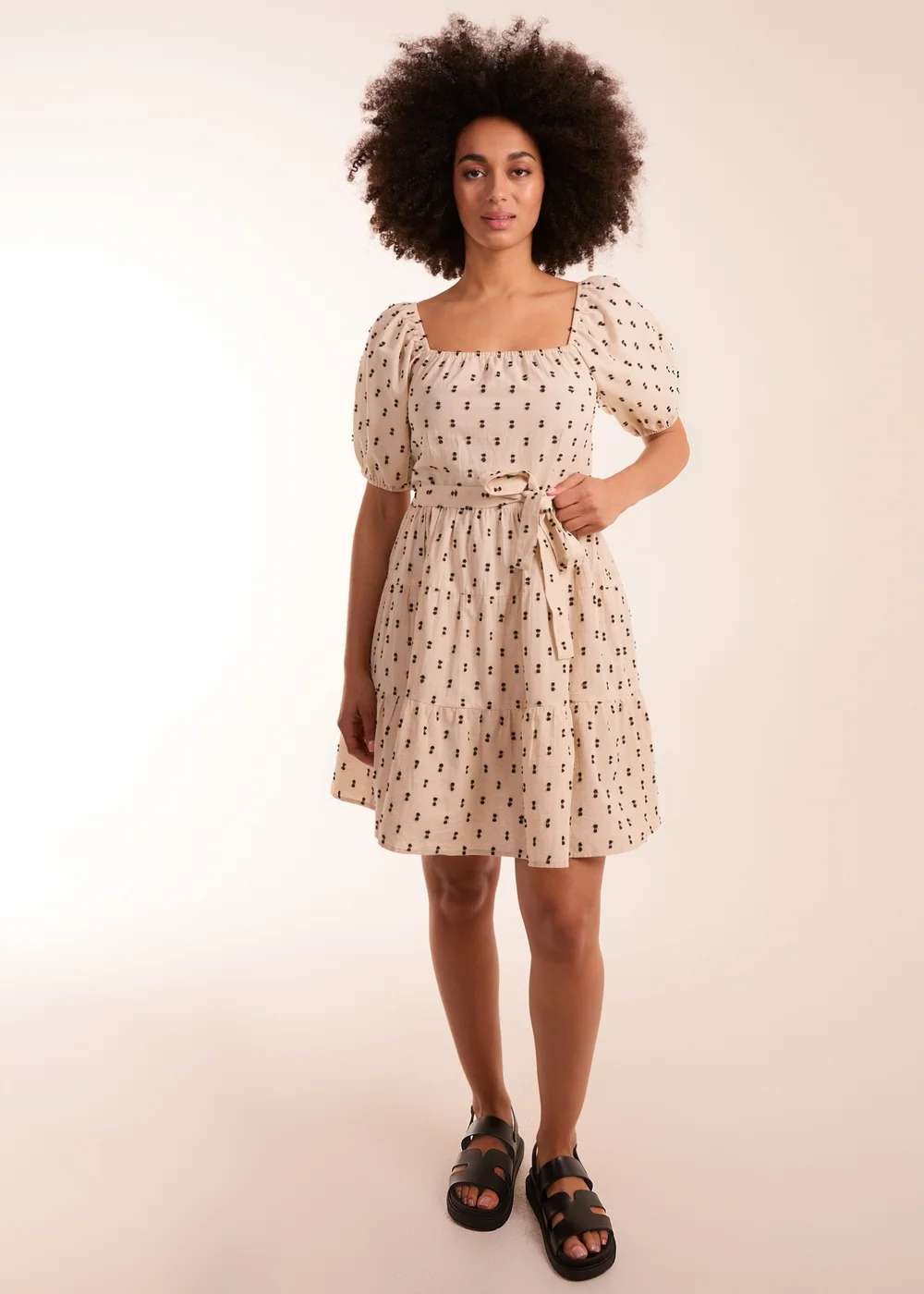 Blue Vanilla Stone Dobby Spot Mini Dress - L Image 4