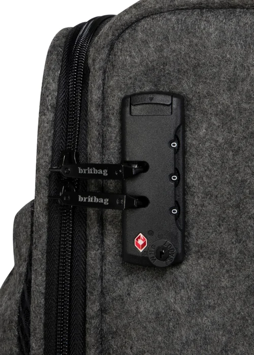 BritBag Perissa Tech Grey Suitcase with TSA Lock - Cabin Image 3
