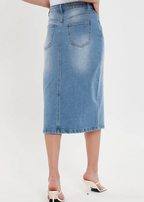 Threadbare Light Blue Amsterdam Denim Midi Skirt - Size 8 Image 2