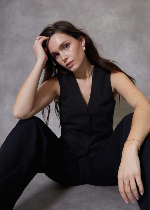 Threadbare Black Queen Tailored Waistcoat - 8 Image 4
