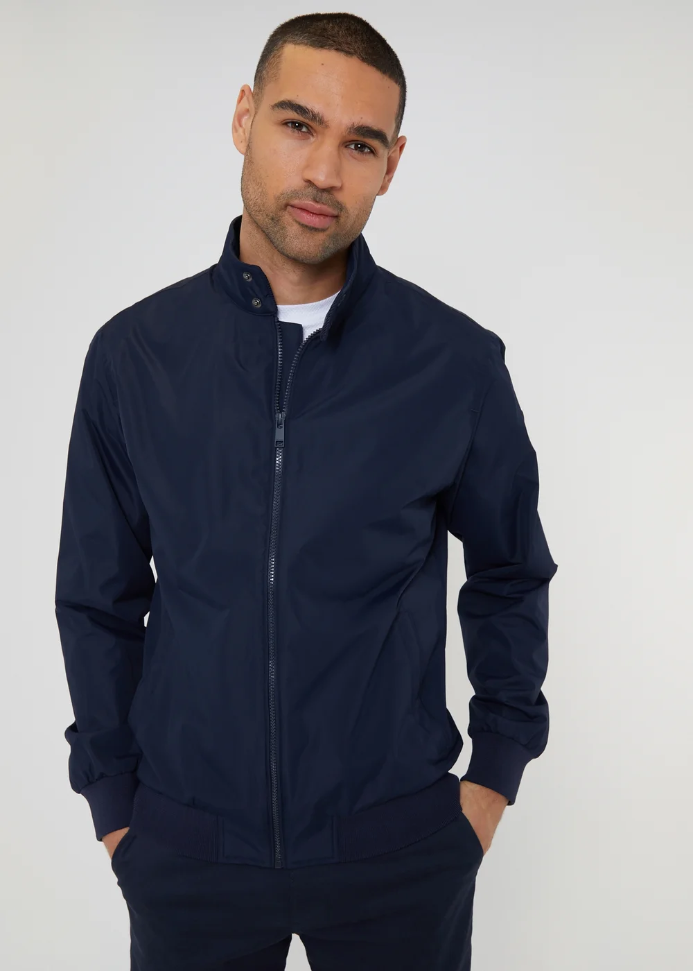Threadbare Navy Showerproof Harrington Style Jacket - 2XL Image 1